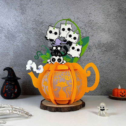 Cat Halloween – 3D Lantern SVG File for Cricut & Silhouette