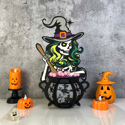Cauldron Witch 2 – 3D Lantern SVG File for Cricut & Silhouette