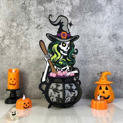 Cauldron Witch 2 – 3D Lantern SVG File for Cricut & Silhouette
