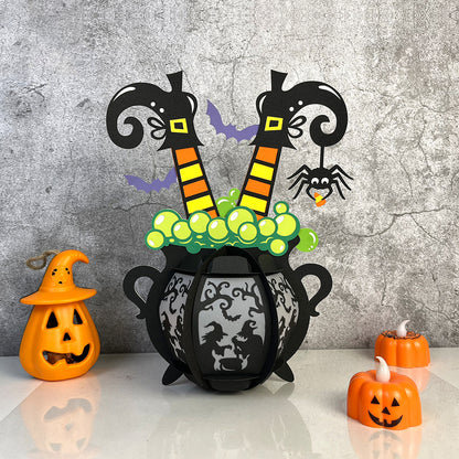 Cauldron Witch – 3D Lantern SVG File for Cricut & Silhouette