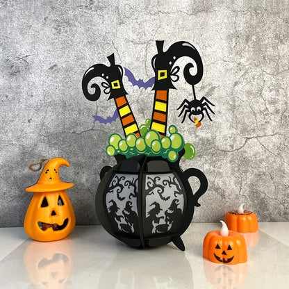 Cauldron Witch – 3D Lantern SVG File for Cricut & Silhouette
