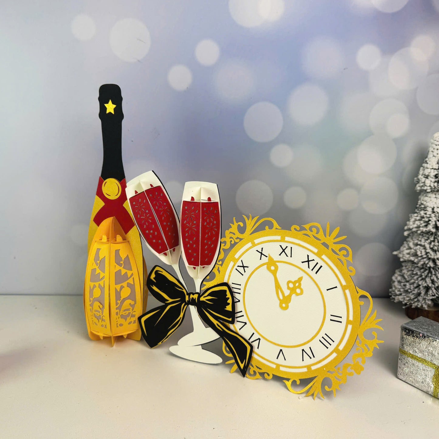 Champagne – 3D Lantern SVG File for Cricut & Silhouette