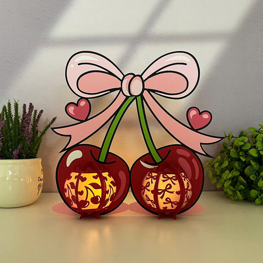 Cherry - 3D Fruit Paper Lantern File  - Cricut File  - VEKTOR KRAFT