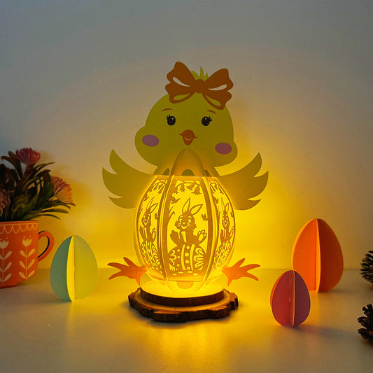 Chick Easter - 3D Easter Paper Cut Lantern File - Cricut File - VEKTOR KRAFT