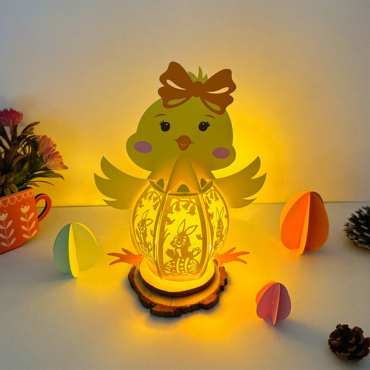 Chick Easter - 3D Easter Paper Cut Lantern File - Cricut File - VEKTOR KRAFT