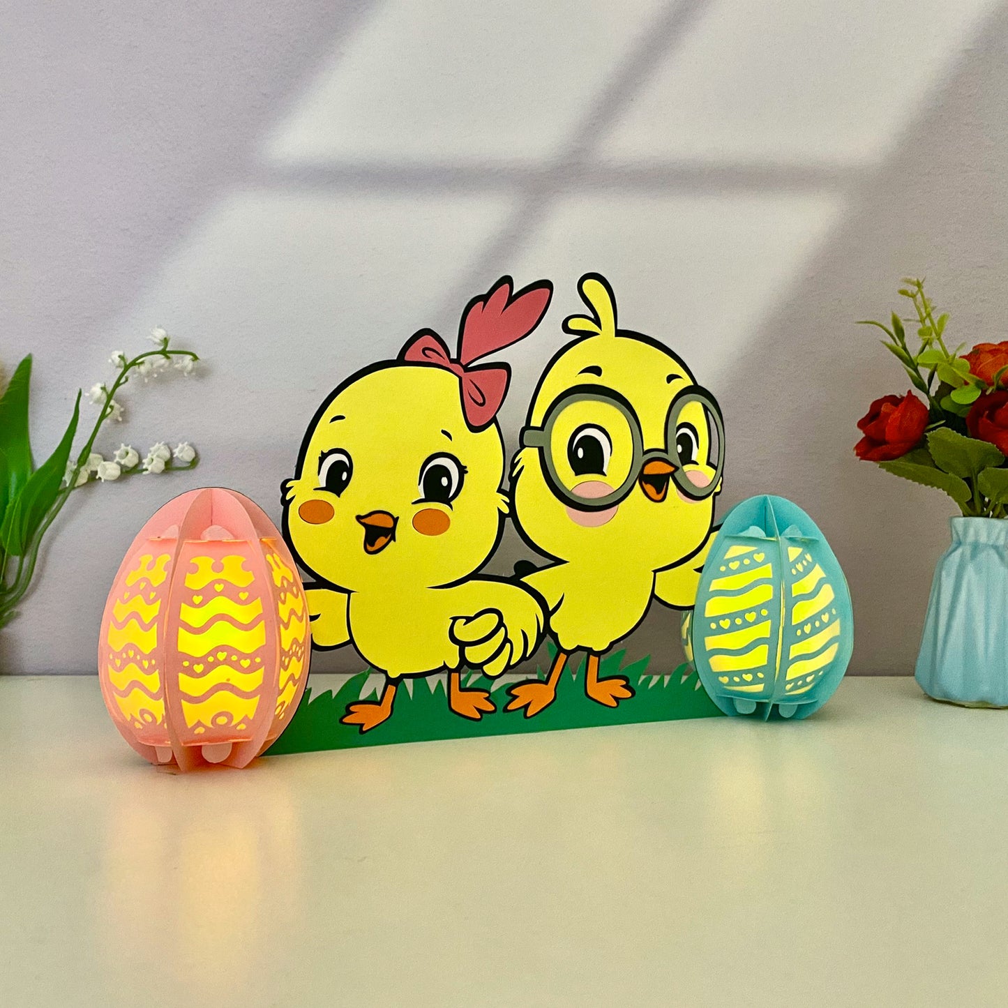 Chicken Easter - 3D Easter Paper Cut Lantern File - Cricut File - VEKTOR KRAFT