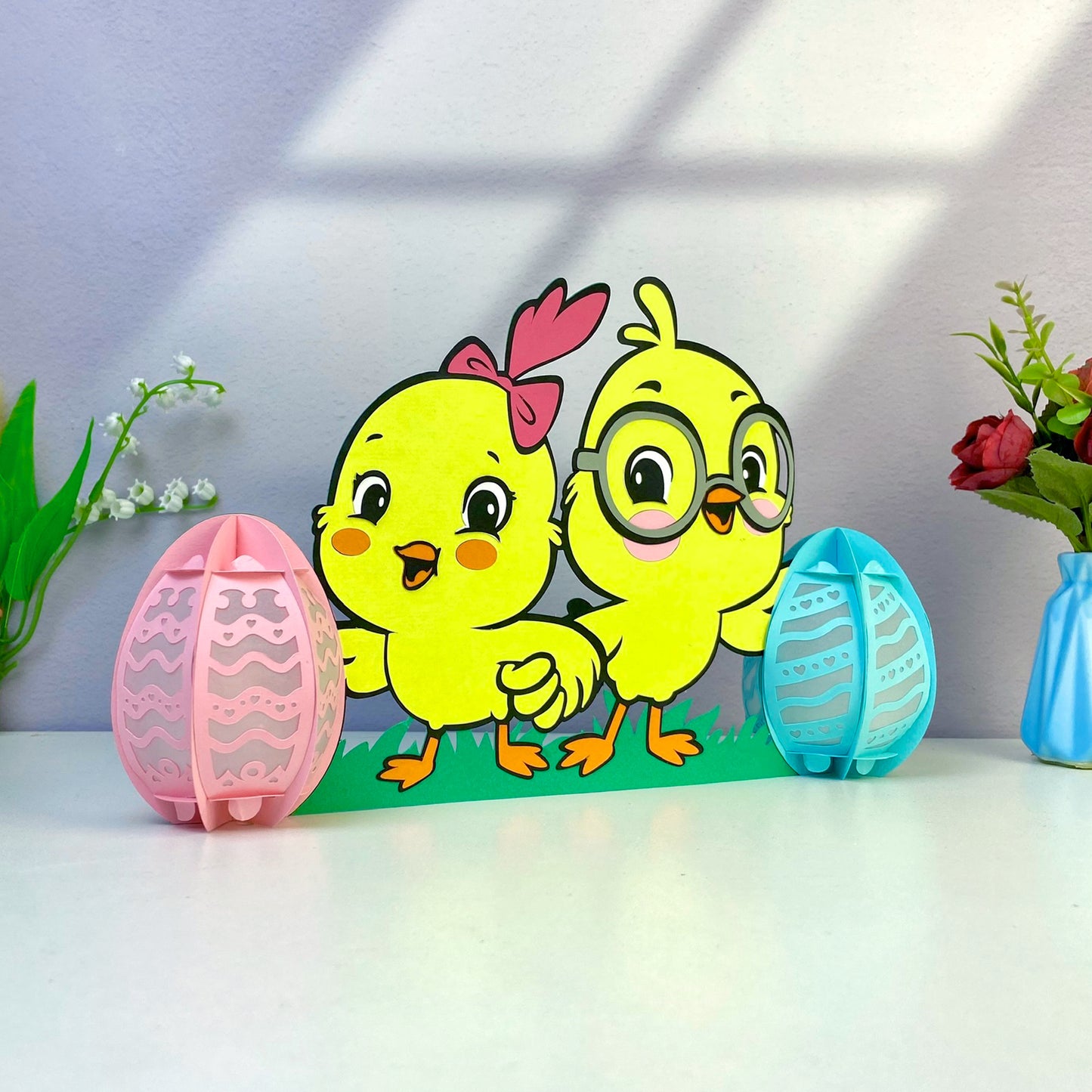 Chicken Easter - 3D Easter Paper Cut Lantern File - Cricut File - VEKTOR KRAFT