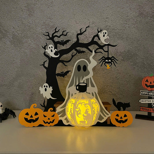 Chilling Ghost - 3D Halloween Paper Lantern File - Cricut File  - VEKTOR KRAFT