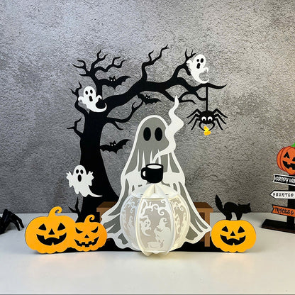 Chilling Ghost – 3D Lantern SVG File for Cricut & Silhouette