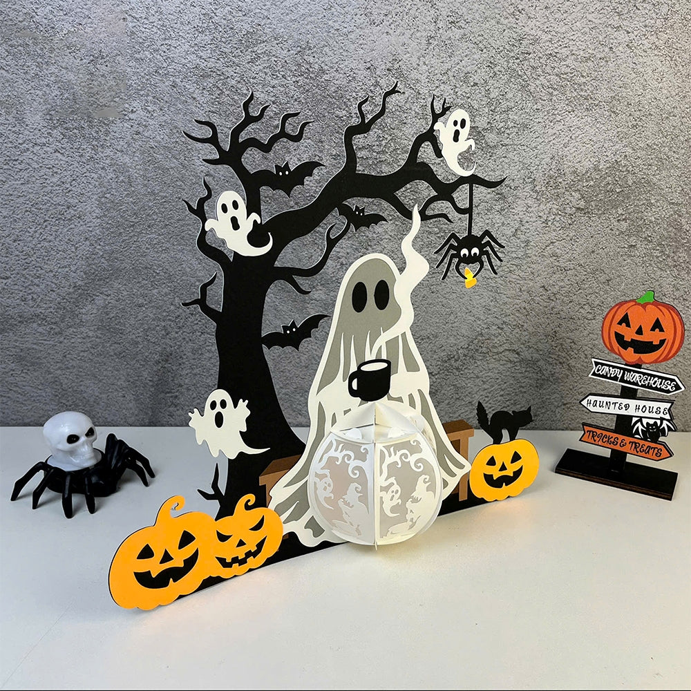 Chilling Ghost – 3D Lantern SVG File for Cricut & Silhouette