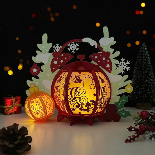 Christmas Clock - 3D Christmas Paper Cut Lantern File - Cricut File  - VEKTOR KRAFT