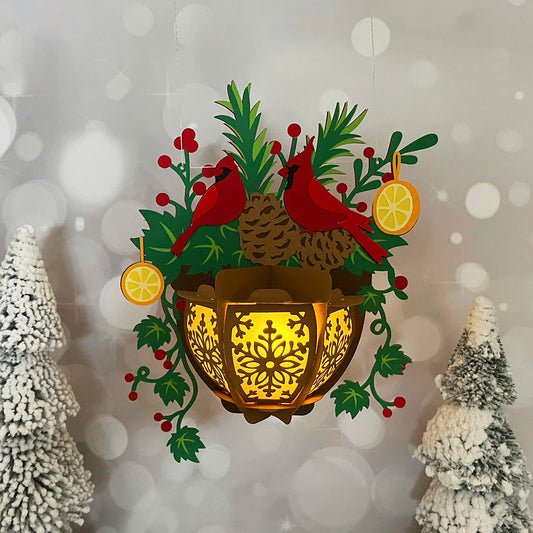 Christmas Flower Pot 2 - 3D Christmas Lantern File - Cricut File  - VEKTOR KRAFT