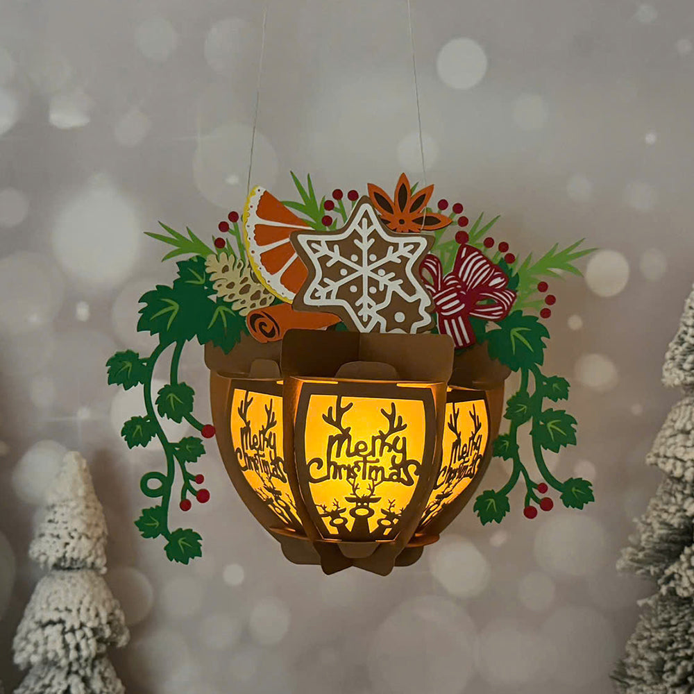 Christmas Flower Pot 3 - 3D Christmas Lantern File - Cricut File  - VEKTOR KRAFT