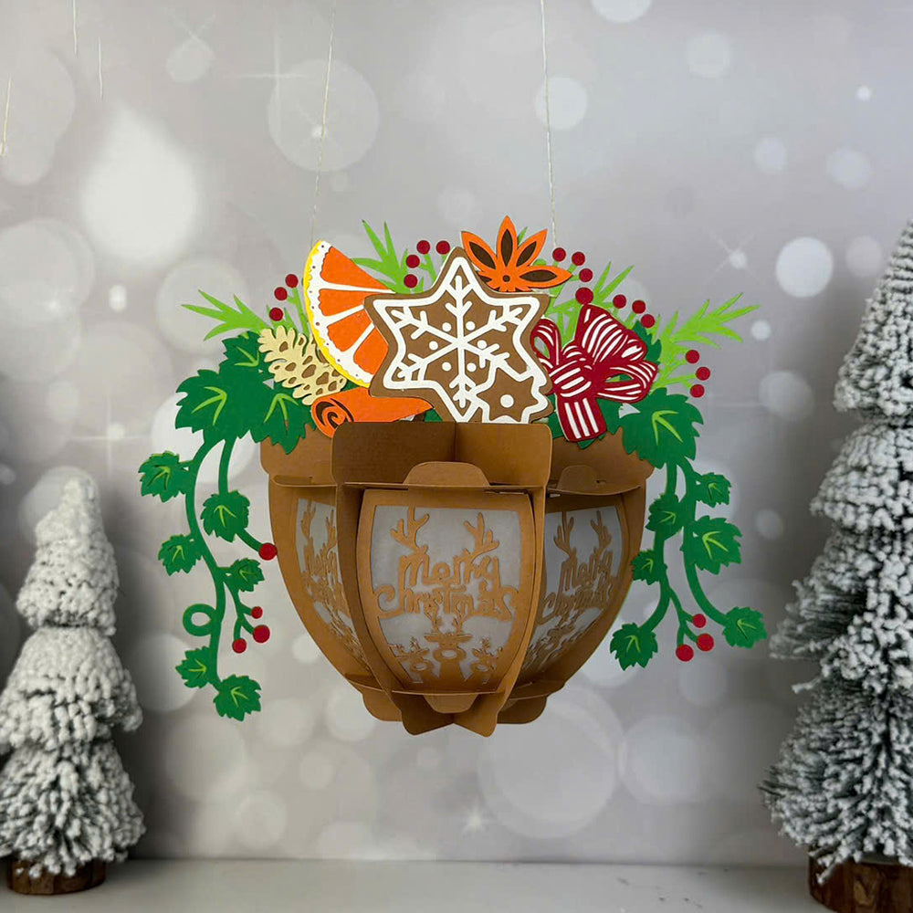 Christmas Flower Pot 3 - 3D Christmas Lantern File - Cricut File  - VEKTOR KRAFT