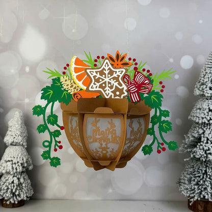 Christmas Flower Pot 3 - 3D Christmas Lantern File - Cricut File  - VEKTOR KRAFT