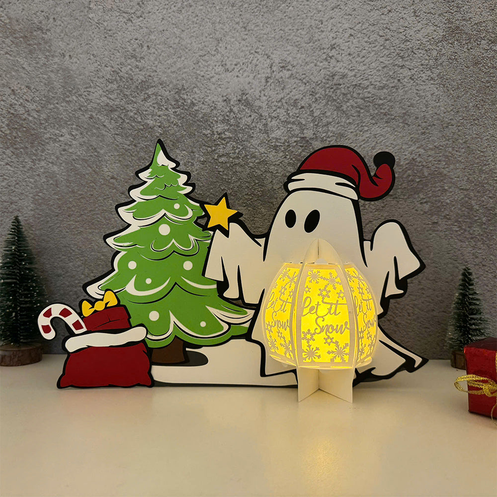 Christmas Ghost 2 - 3D Christmas Lantern File - Cricut File  - VEKTOR KRAFT