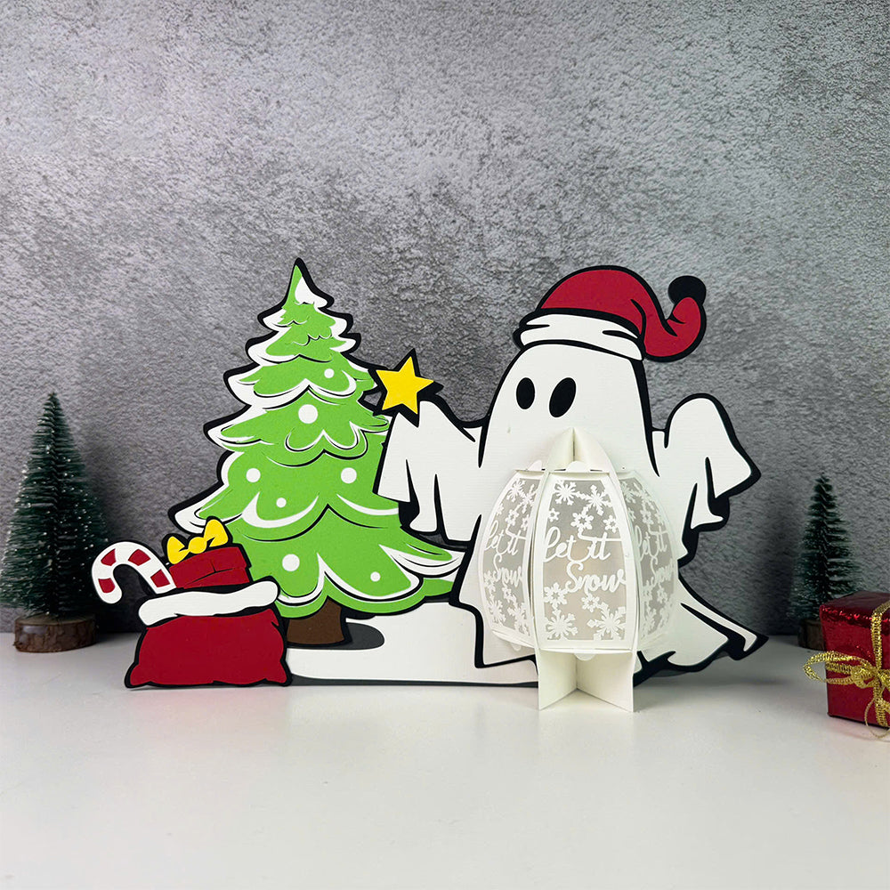 Christmas Ghost 2 - 3D Christmas Lantern File - Cricut File  - VEKTOR KRAFT
