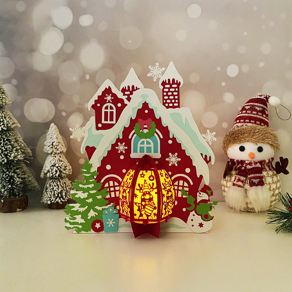 Christmas House Reindeer - 3D Christmas Lantern File - Cricut File  - VEKTOR KRAFT