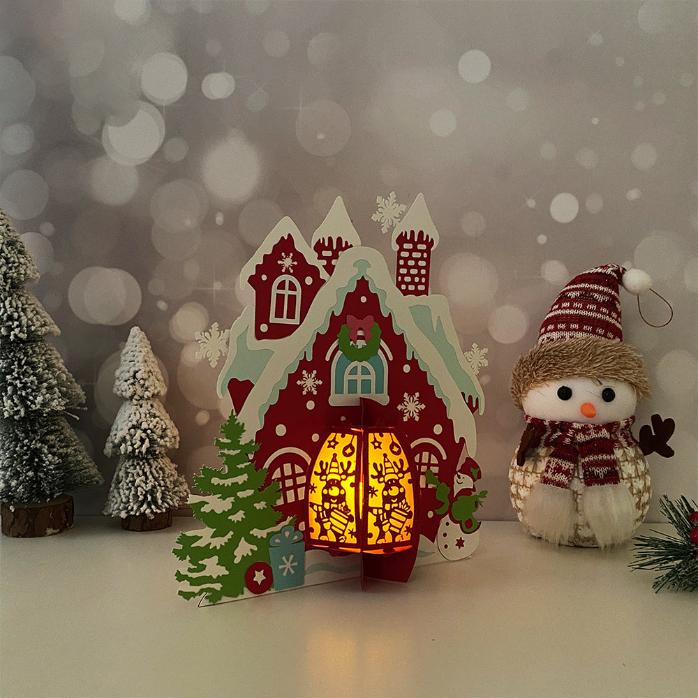 Christmas House Reindeer - 3D Christmas Lantern File - Cricut File  - VEKTOR KRAFT