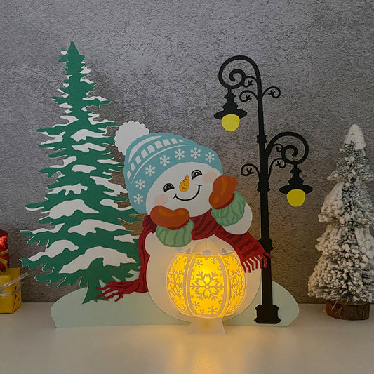 Christmas Snowman - 3D Christmas Lantern File - Cricut File  - VEKTOR KRAFT