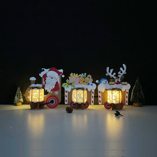 Christmas Train - 3D Christmas Lantern File - Cricut File  - VEKTOR KRAFT