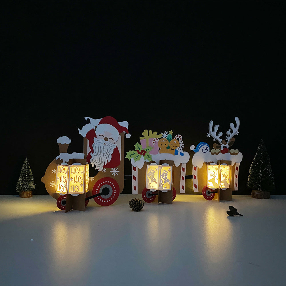 Christmas Train - 3D Christmas Lantern File - Cricut File  - VEKTOR KRAFT