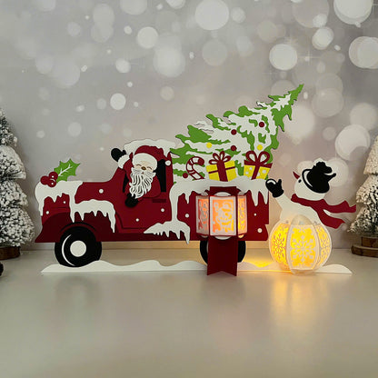 Christmas Truck - 3D Christmas Lantern File - Cricut File  - VEKTOR KRAFT