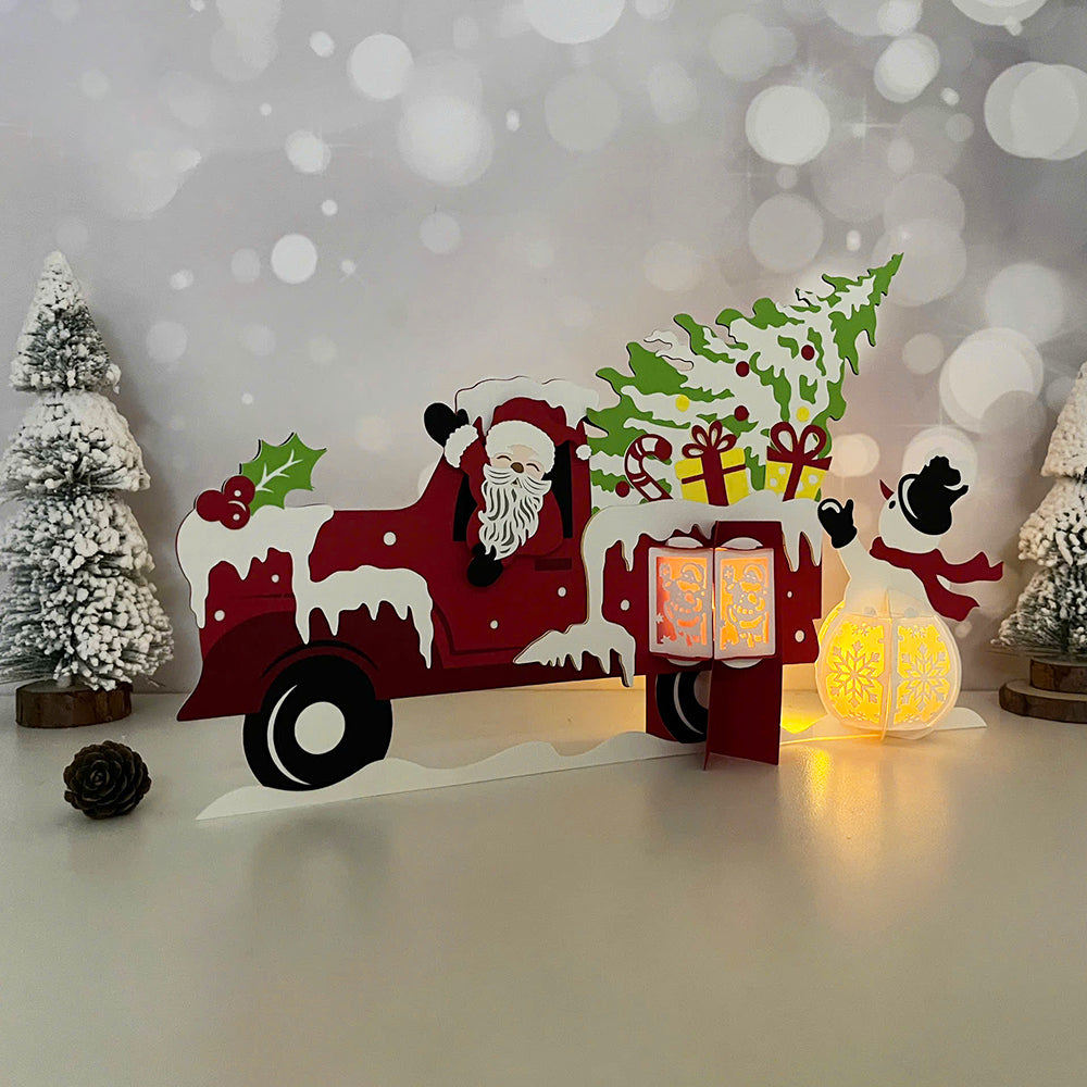 Christmas Truck - 3D Christmas Lantern File - Cricut File  - VEKTOR KRAFT