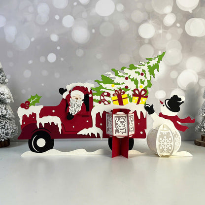 Christmas Truck - 3D Christmas Lantern File - Cricut File  - VEKTOR KRAFT