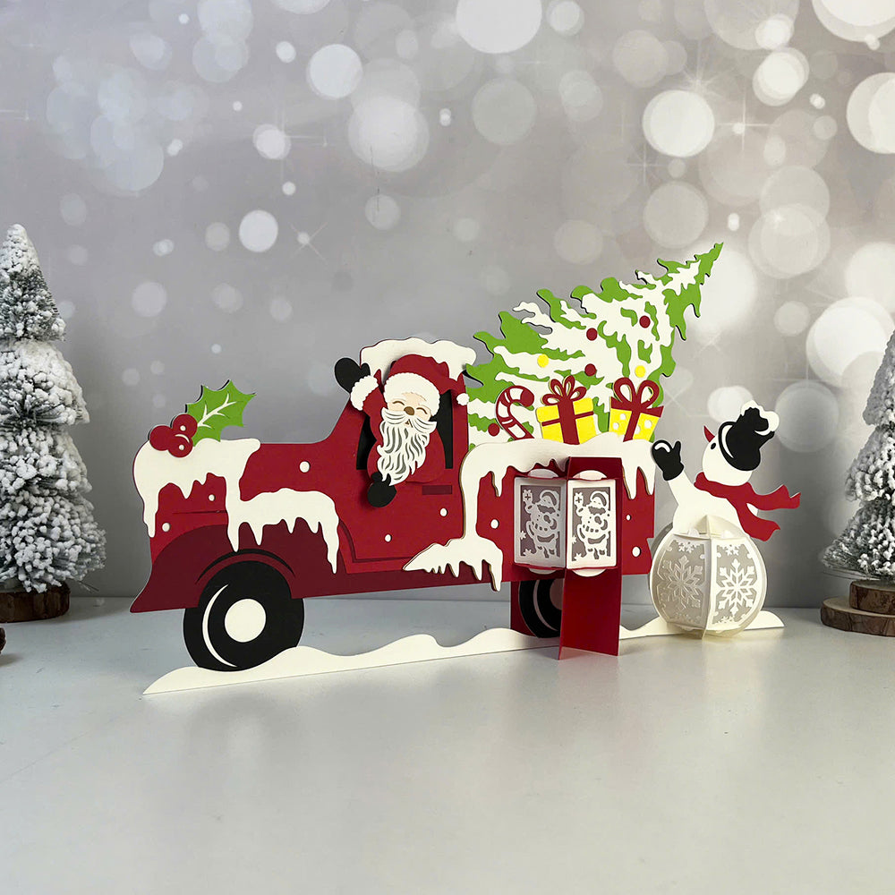 Christmas Truck - 3D Christmas Lantern File - Cricut File  - VEKTOR KRAFT
