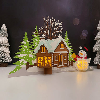 Christmas Village 3 - 3D Christmas Lantern File - Cricut File  - VEKTOR KRAFT