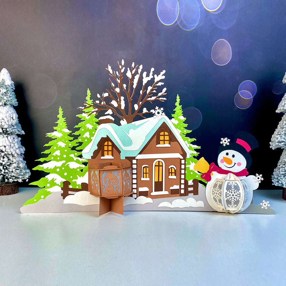 Christmas Village 3 - 3D Christmas Lantern File - Cricut File  - VEKTOR KRAFT