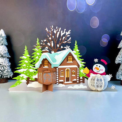 Christmas Village 3 - 3D Christmas Lantern File - Cricut File  - VEKTOR KRAFT