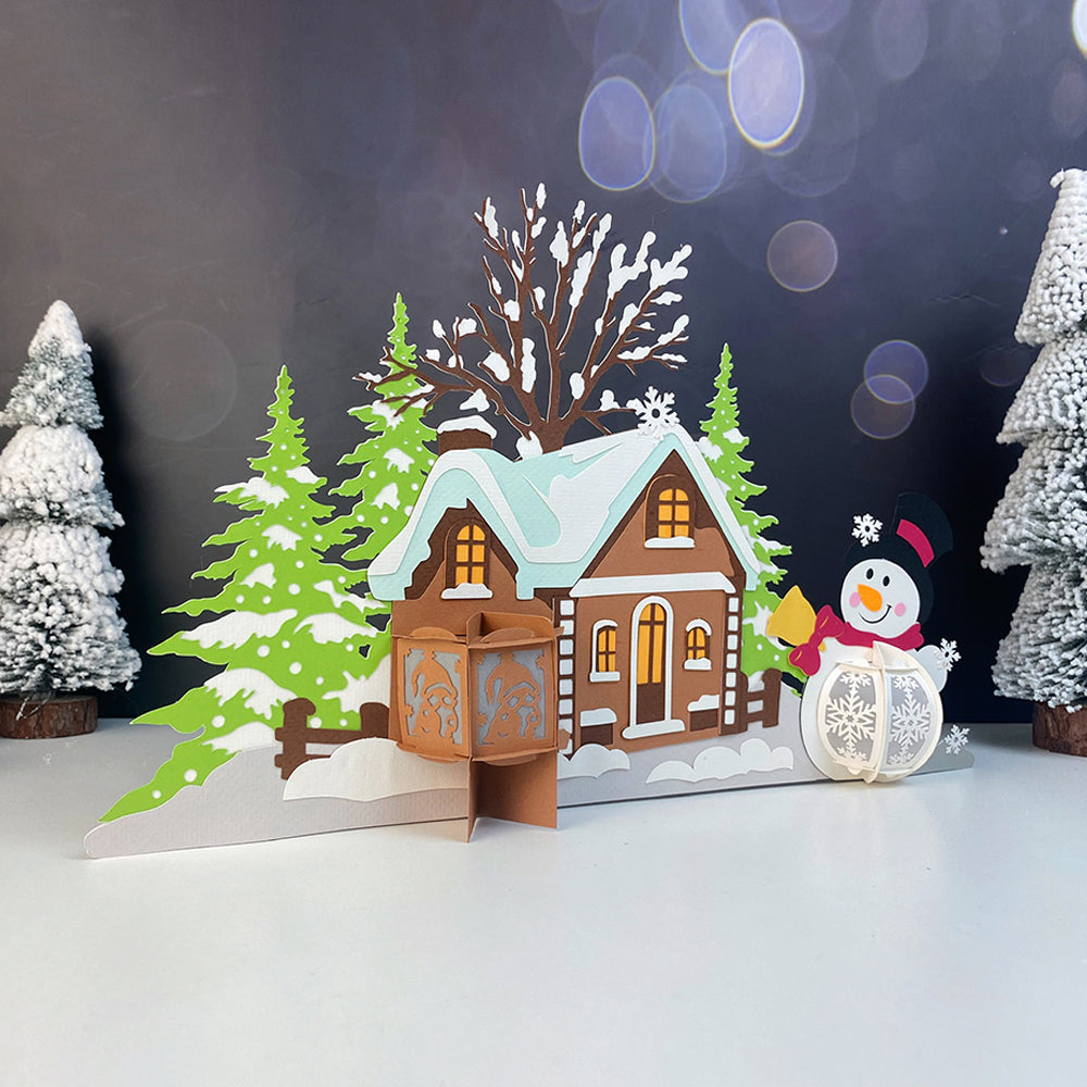 Christmas Village 3 - 3D Christmas Lantern File - Cricut File  - VEKTOR KRAFT
