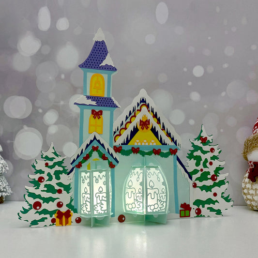 Church 2 - 3D Christmas Lantern File - Cricut File  - VEKTOR KRAFT