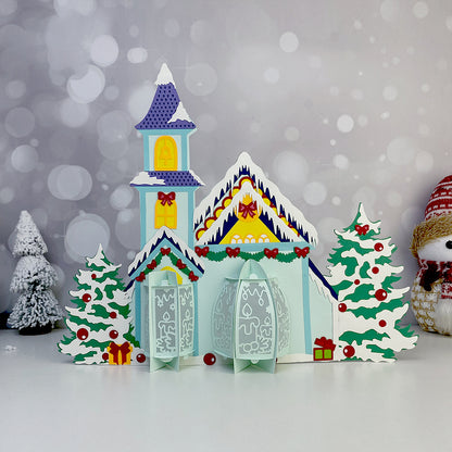 Church 2 - 3D Christmas Lantern File - Cricut File  - VEKTOR KRAFT