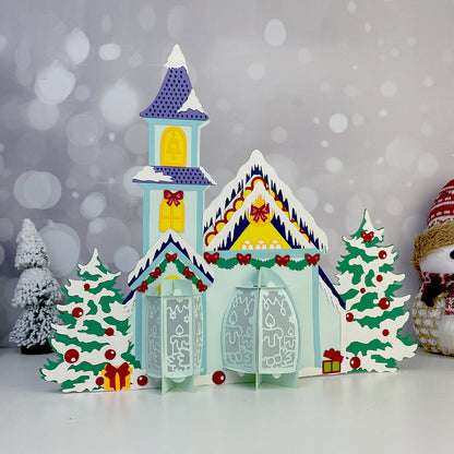 Church 2 - 3D Christmas Lantern File - Cricut File  - VEKTOR KRAFT