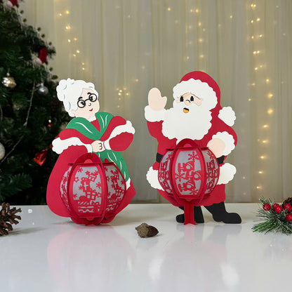 Couple Santa - 3D Christmas Lantern File - Cricut File  - VEKTOR KRAFT