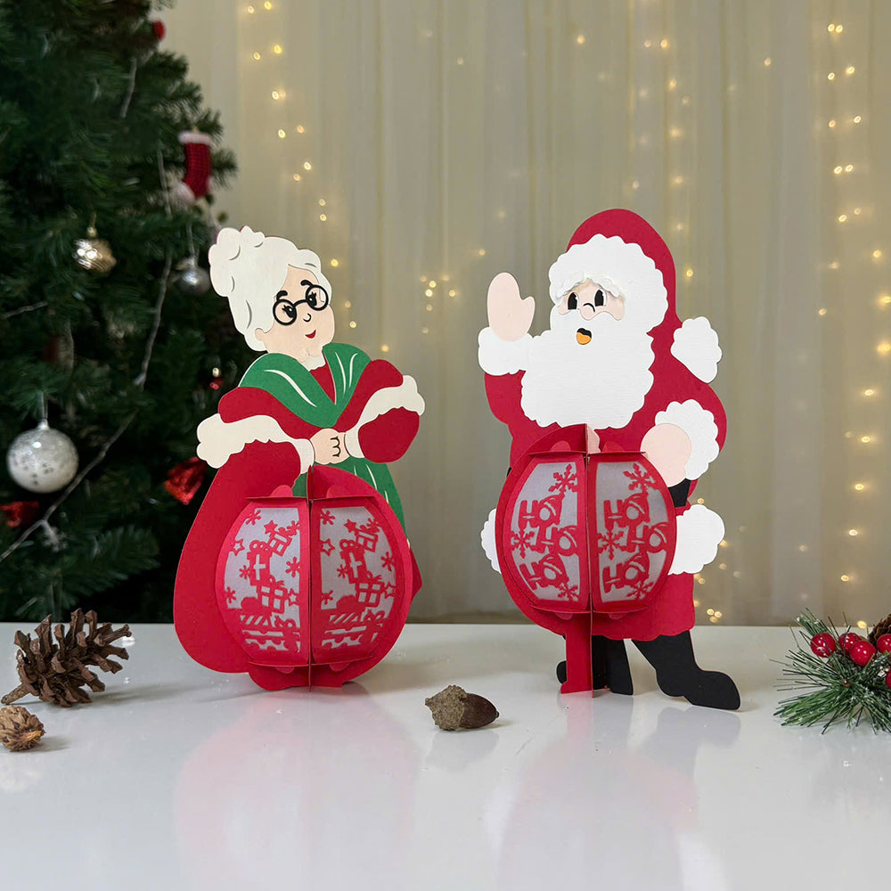 Couple Santa - 3D Christmas Lantern File - Cricut File  - VEKTOR KRAFT