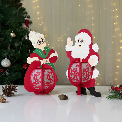 Couple Santa - 3D Christmas Lantern File - Cricut File  - VEKTOR KRAFT