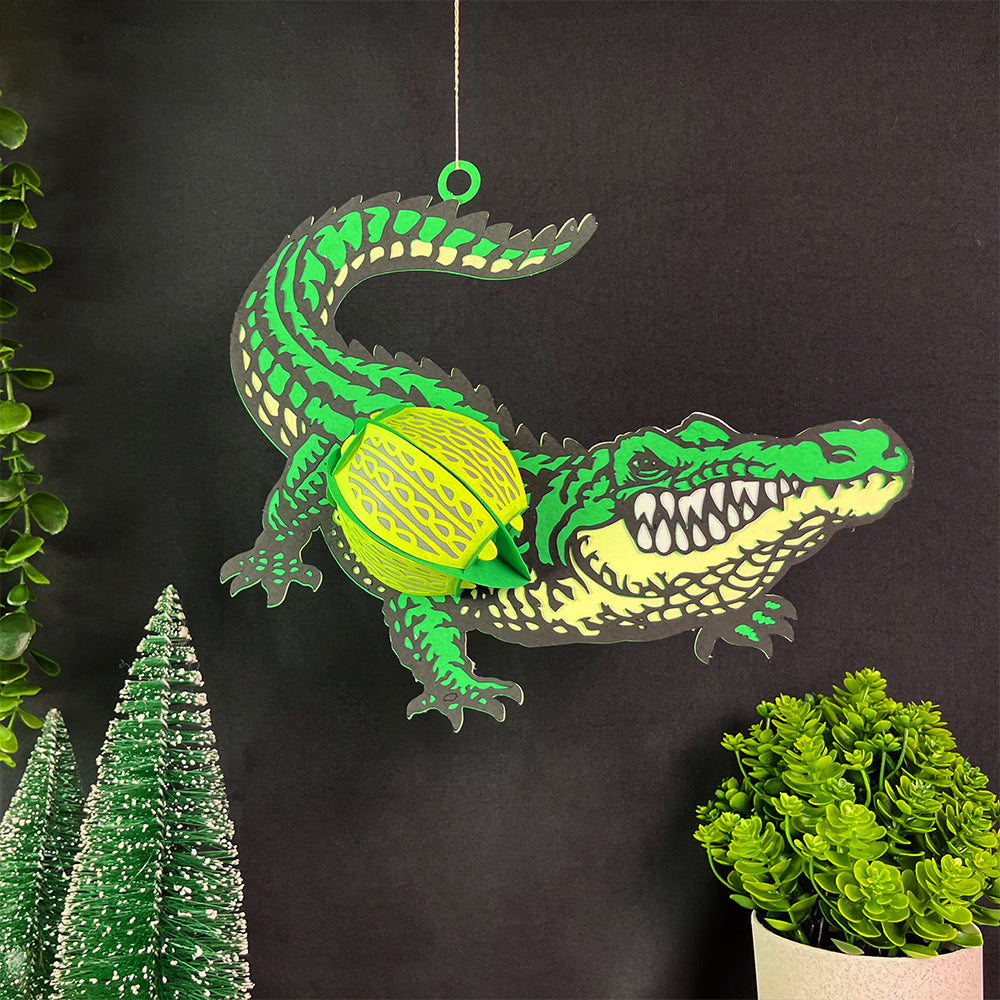 Crocodile - 3D Animal Paper Cut Lantern File 3  - Cricut File  - VEKTOR KRAFT