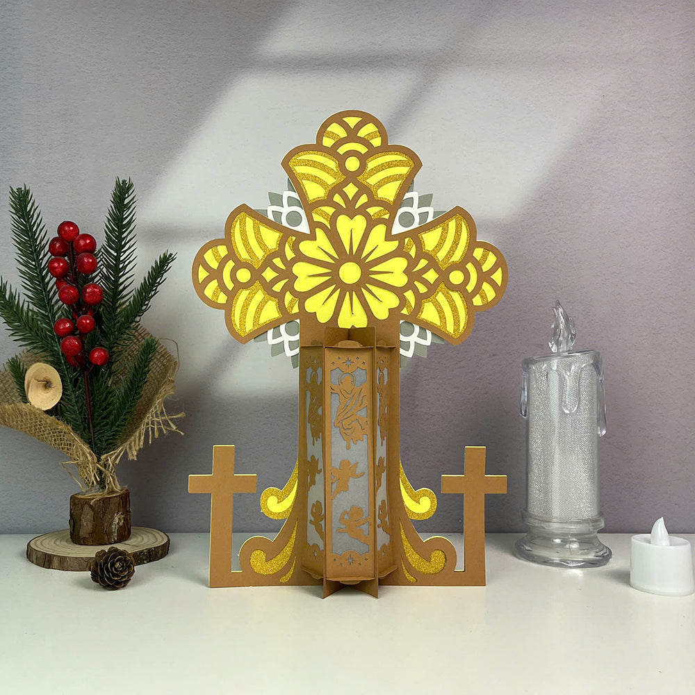 Cross 1 - 3D Christmas Paper Cut Lantern File - Cricut File  - VEKTOR KRAFT