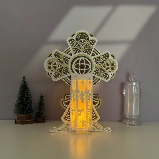 Cross 3 - 3D Christmas Paper Cut Lantern File - Cricut File  - VEKTOR KRAFT