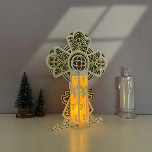 Cross 3 - 3D Christmas Paper Cut Lantern File - Cricut File  - VEKTOR KRAFT