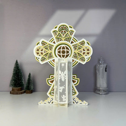 Cross 3 - 3D Christmas Paper Cut Lantern File - Cricut File  - VEKTOR KRAFT