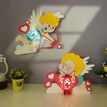 Cupid Couple - 3D Valentine Paper Cut Lantern File  - Cricut File  - VEKTOR KRAFT