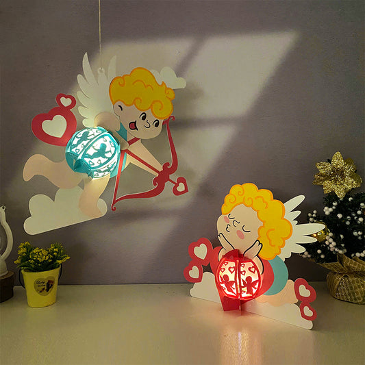 Cupid Couple - 3D Valentine Paper Cut Lantern File  - Cricut File  - VEKTOR KRAFT