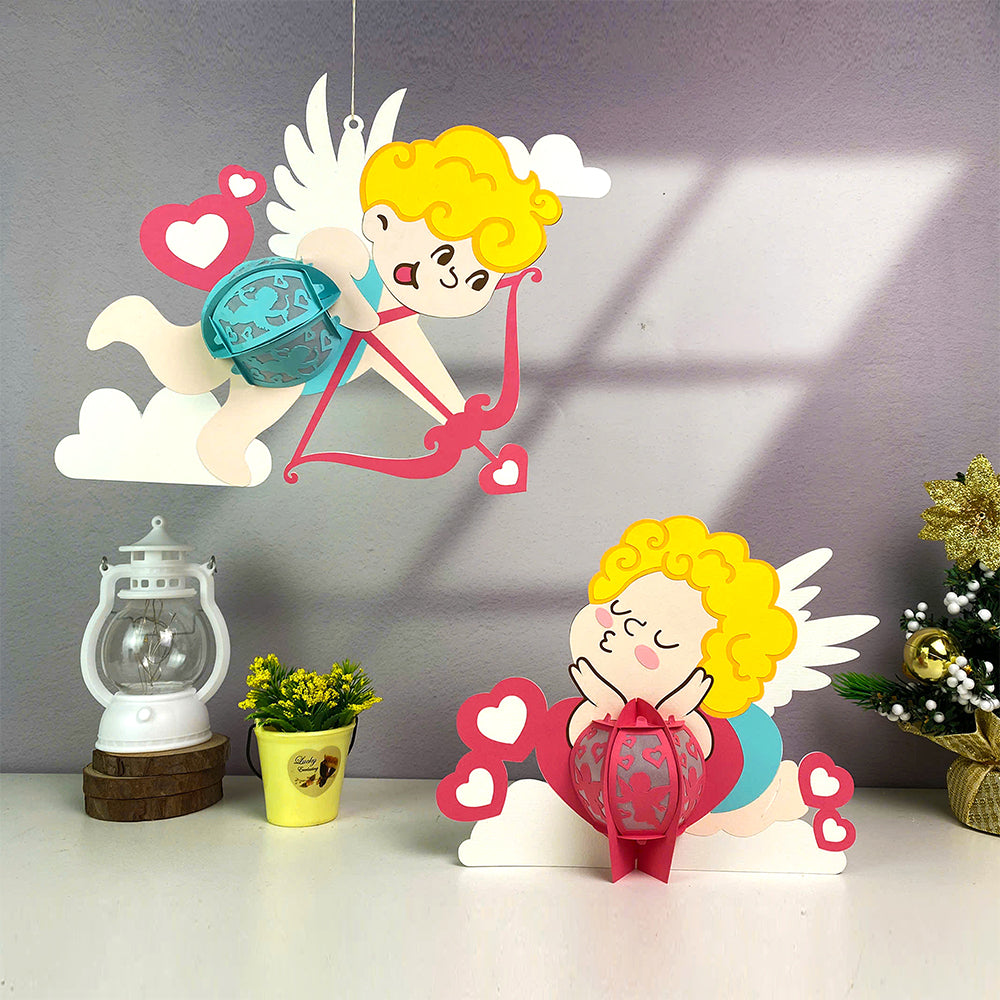 Cupid Couple - 3D Valentine Paper Cut Lantern File  - Cricut File  - VEKTOR KRAFT