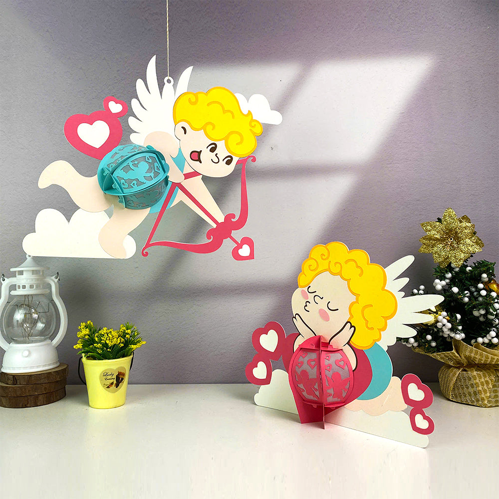 Cupid Couple - 3D Valentine Paper Cut Lantern File  - Cricut File  - VEKTOR KRAFT