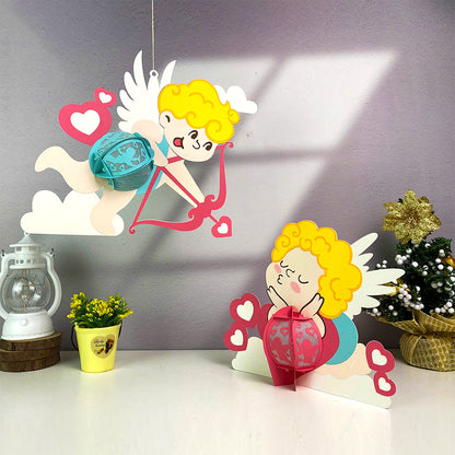 Cupid Couple - 3D Valentine Paper Cut Lantern File  - Cricut File  - VEKTOR KRAFT